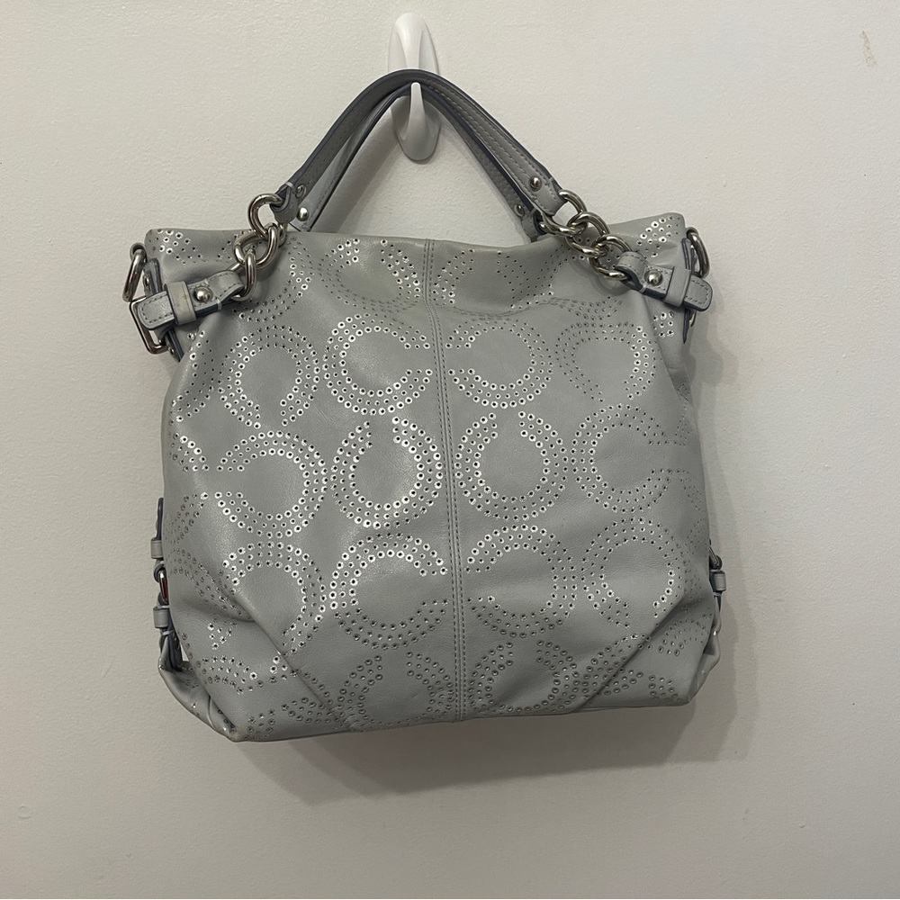 Y2K Coach Broke Hobo Silver Gray Signature Bag